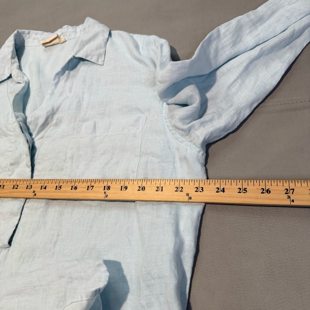 Reistor 100% Hemp Light Blue Lagenlook Cottage Prairie Shirt Dress XL/2XL-6890 - Picture 8 of 9